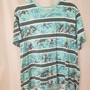 No Boundaries green striped palm tree shirt